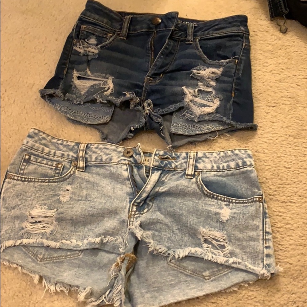 2 pairs of jean shorts